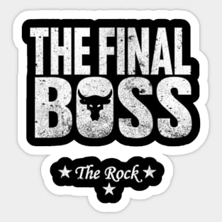 Rock Vintage Music Boss Final White Design Sticker